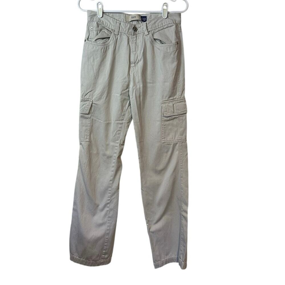 Gap Vintage Y2K Women’s Cargo Flare Pants Size 8 Pockets Granola Gorpcore